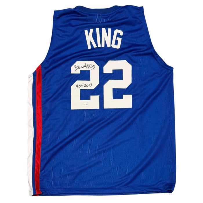 Bernard King Signed Custom Jersey w/ HOF 2013 JSA Witness Authenticated - Blue Jersey-Powers Sports Memorabilia