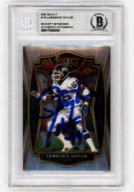Lawrence Taylor 2020 Panini Select #110 Signed w/ HOF 99 Beckett BAS BGS Auto-Powers Sports Memorabilia