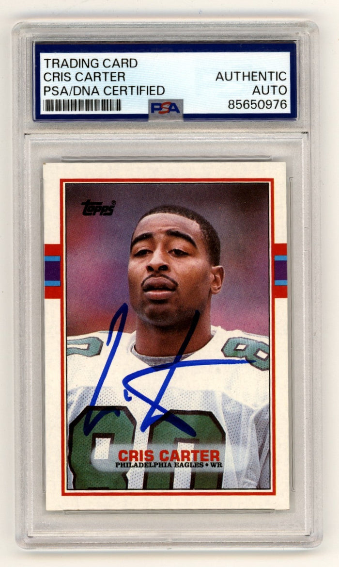 Cris Carter 1989 Topps Football #121 Signed Rookie RC PSA/DNA Authenticated Eagles-Powers Sports Memorabilia