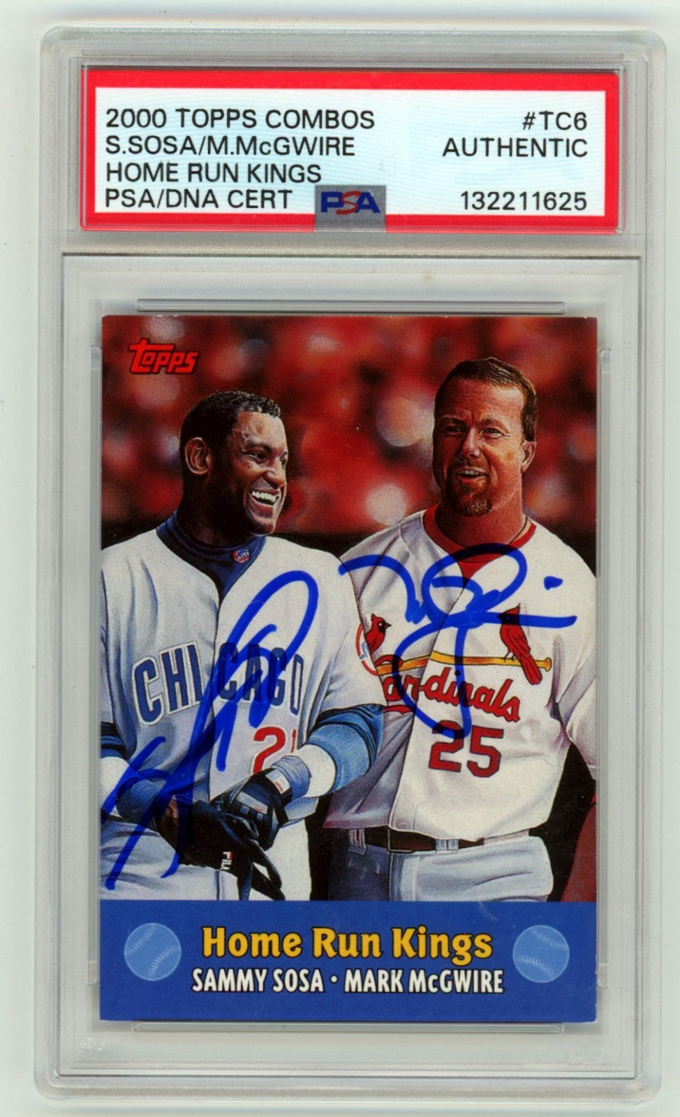 Sammy Sosa Mark McGwire 2000 Topps Combos TC6 Homerun Kings Dual Signed PSA Auto-Powers Sports Memorabilia