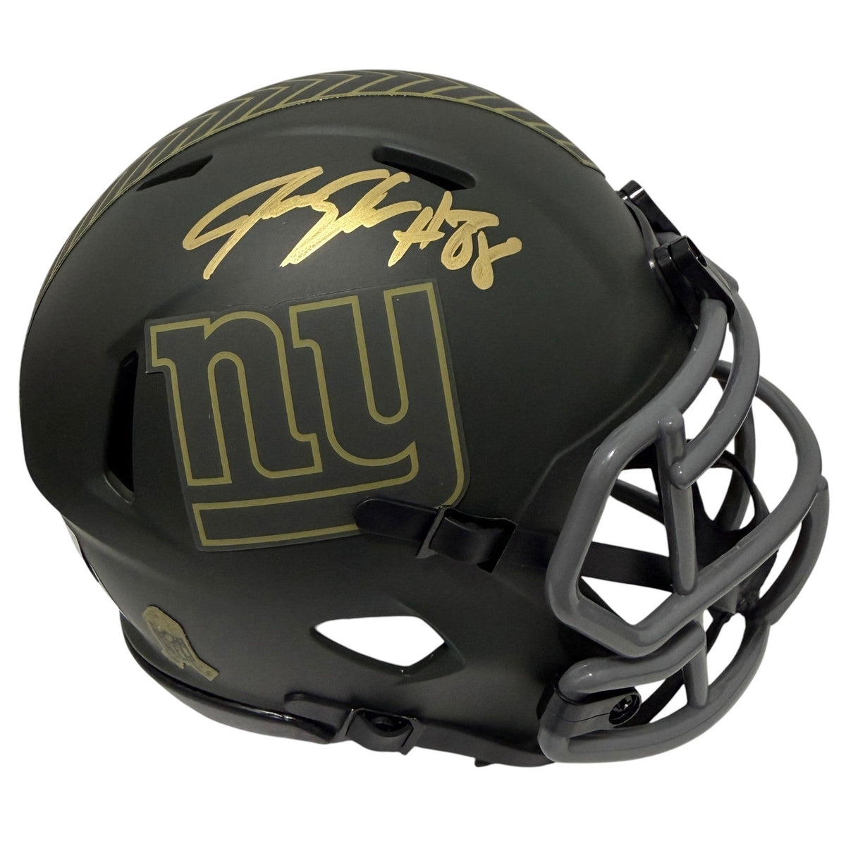 Jeremy Shockey Signed New York Giants Salute 25 Mini Helmet Beckett Witness Authenticated-Powers Sports Memorabilia