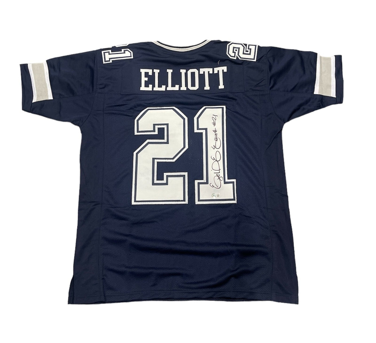 Ezekiel Elliott Signed Custom Jersey Beckett Witness Authenticated-Powers Sports Memorabilia