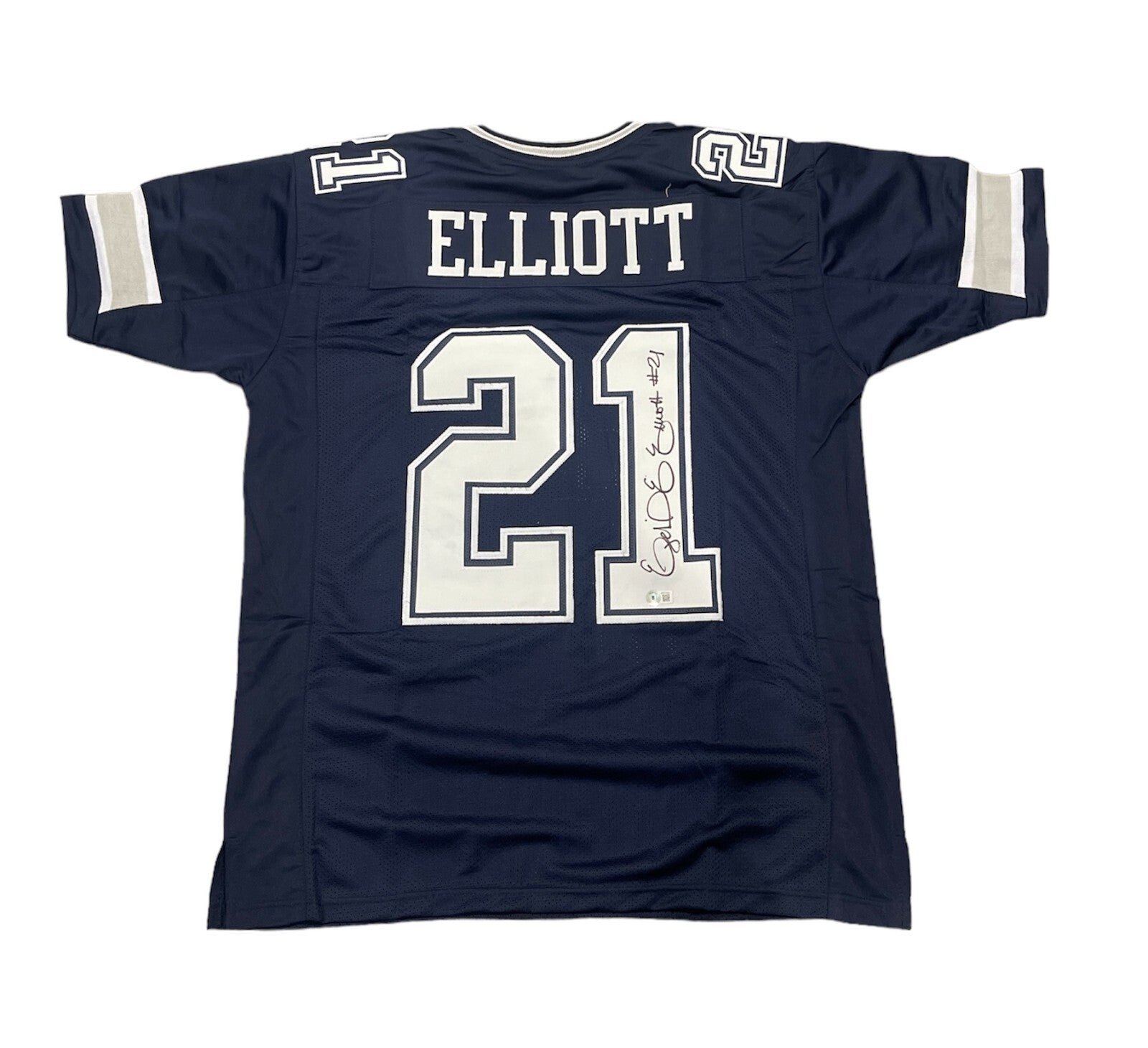 Ezekiel Elliott Signed Custom Jersey Beckett Witness Authenticated-Powers Sports Memorabilia