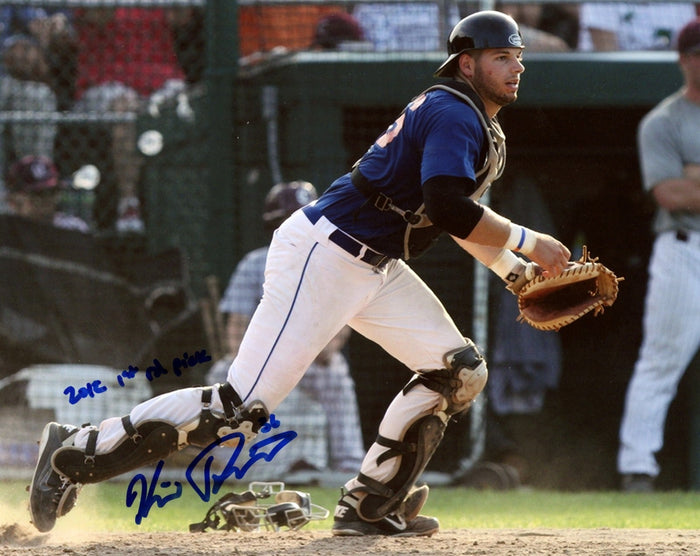 Kevin Plawecki Signed NY Mets 8x10 Photo w/ 2012 1st Rd Pick Insc. LSCM Authenticated #5-Powers Sports Memorabilia