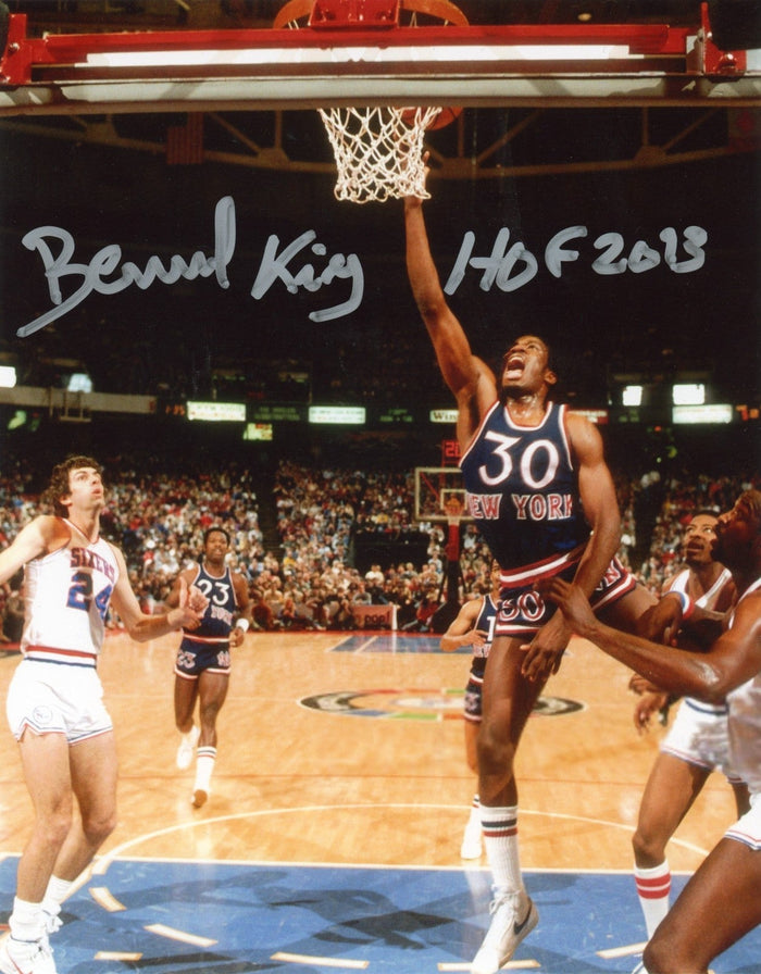 Bernard King Signed New York Knick 8x10 Photo w/ HOF 13 LSCM Authenticated #15-Powers Sports Memorabilia