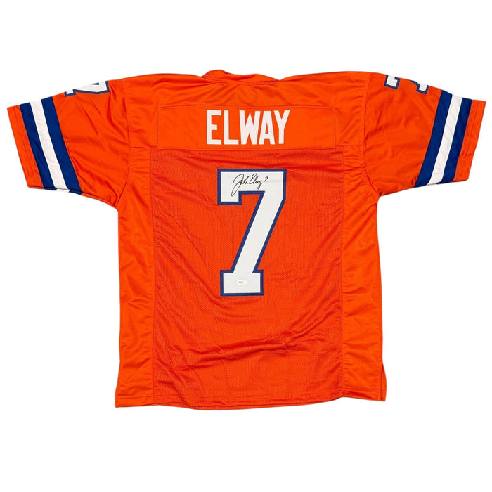 John Elway Signed Custom Orange Jersey JSA Authenticated-Powers Sports Memorabilia