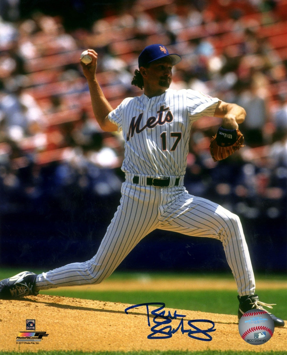 Bret Saberhagen Signed New York Mets 8x10 Photo File LSCM Authenticated #1-Powers Sports Memorabilia