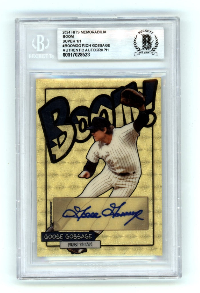 Goose Gossage 2024 Hits Memorabilia BOOM Super #1/1 Signed BGS BAS Auto Yankees-Powers Sports Memorabilia