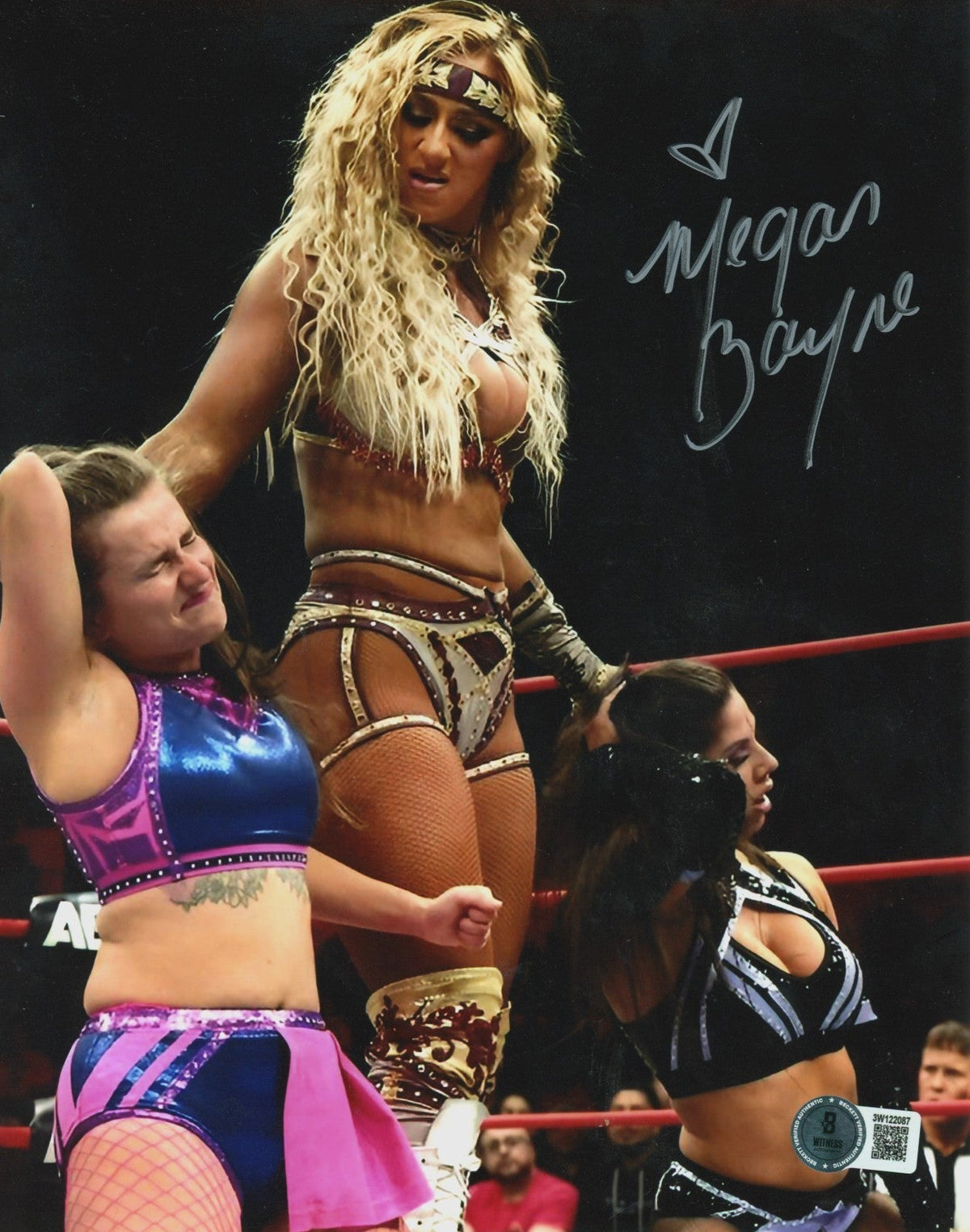 Megan Bayne Signed AEW 8x10 Photo Beckett Witness Authenticated #10-Powers Sports Memorabilia