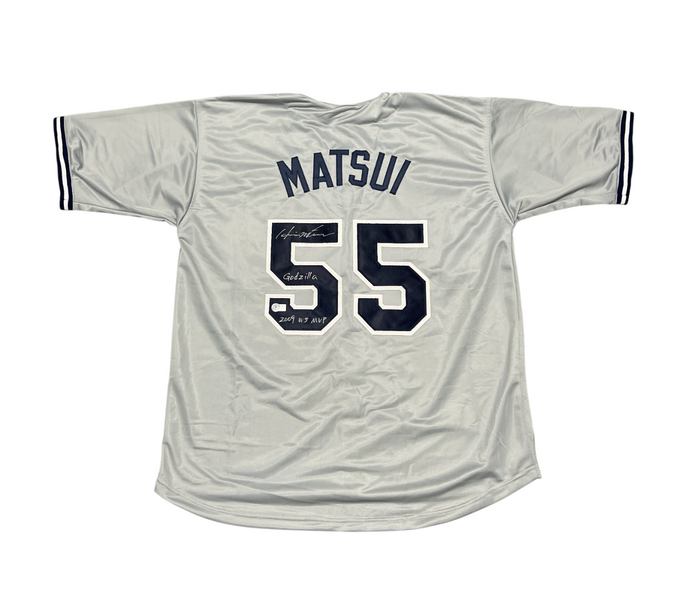 Hideki Matsui Signed New York Yankees Custom Jersey w 2 Ins Beckett BAS COA-Powers Sports Memorabilia