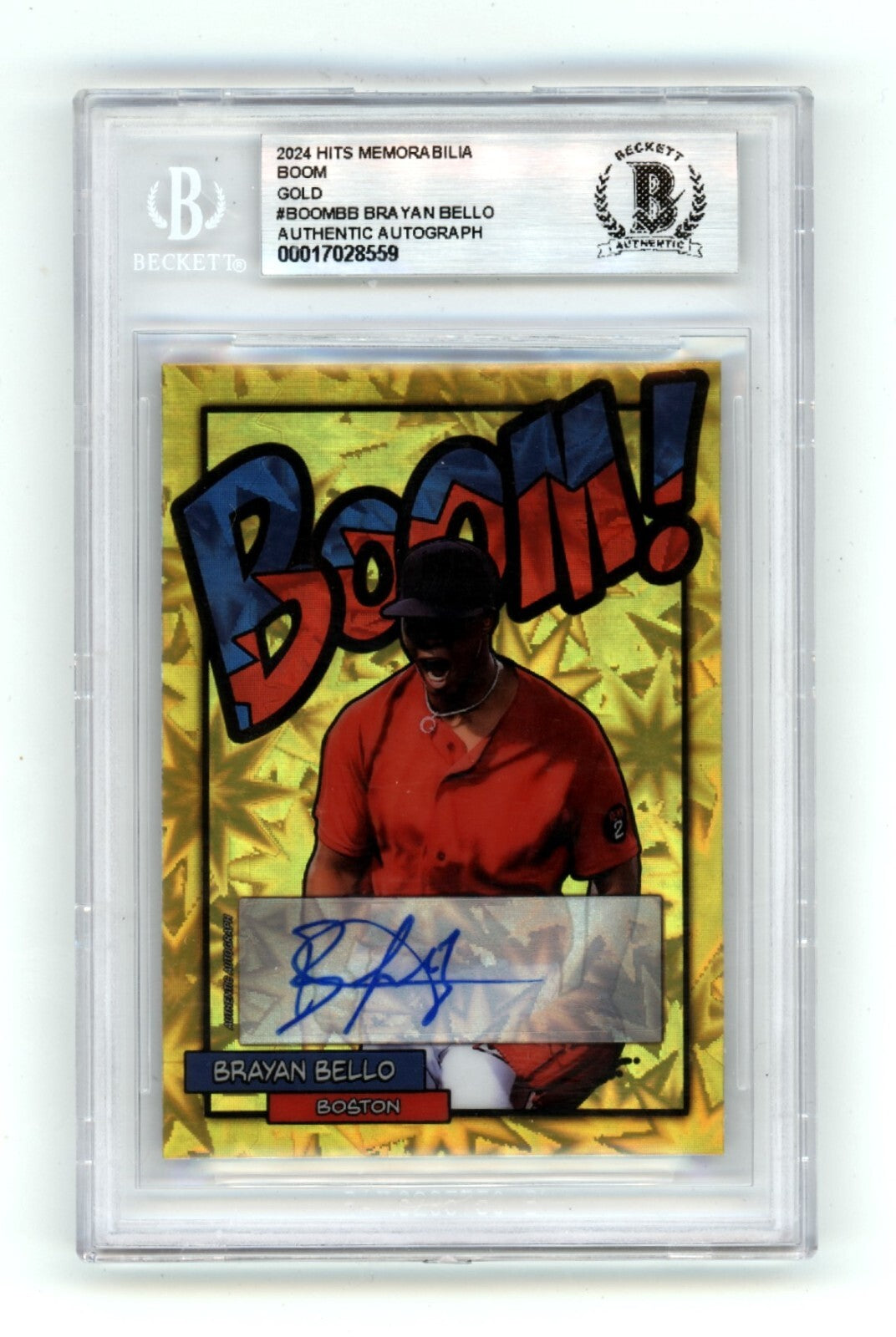 Brayan Bello 2024 Hits Memorabilia BOOM Gold #/10 Signed BGS BAS Auto Red Sox-Powers Sports Memorabilia