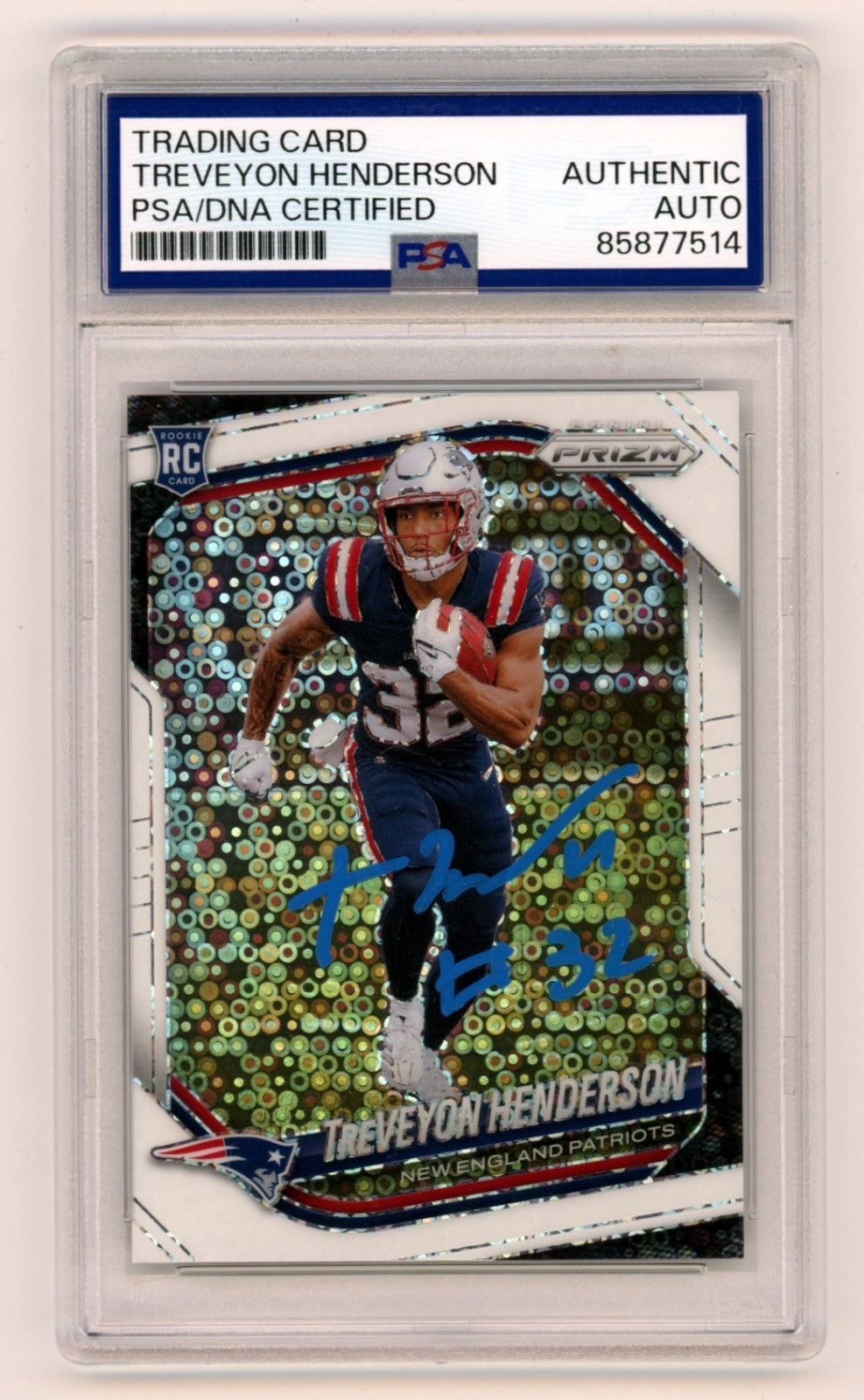 TreVeyon Henderson 2025 Panini White Disco Prizm Auto RC PSA/DNA Authenticated-Powers Sports Memorabilia