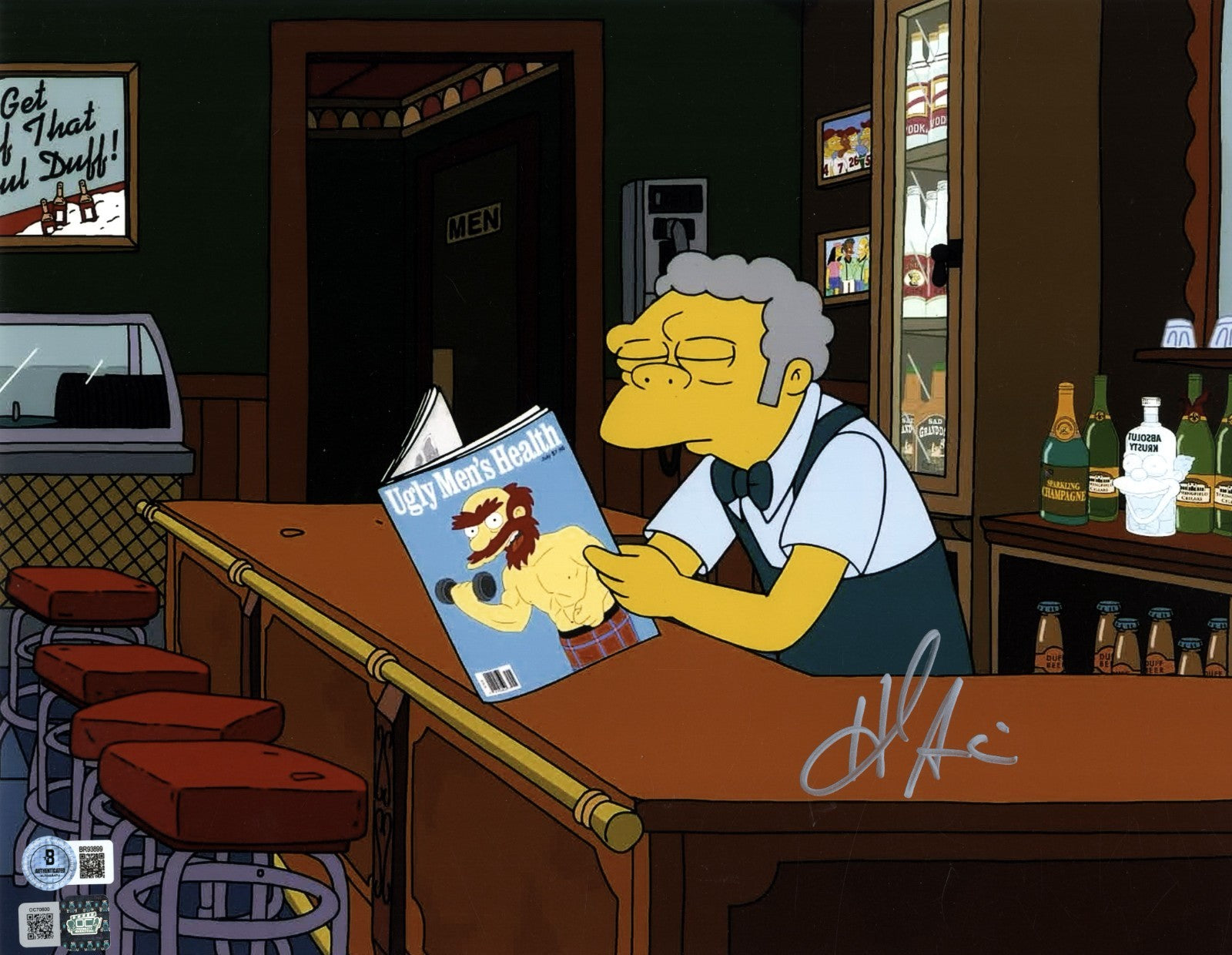 Hank Azaria Signed Simpsons "Moe" 11x14 Photo Beckett Authenticated Beckett BAS + OC Authenticated-Powers Sports Memorabilia