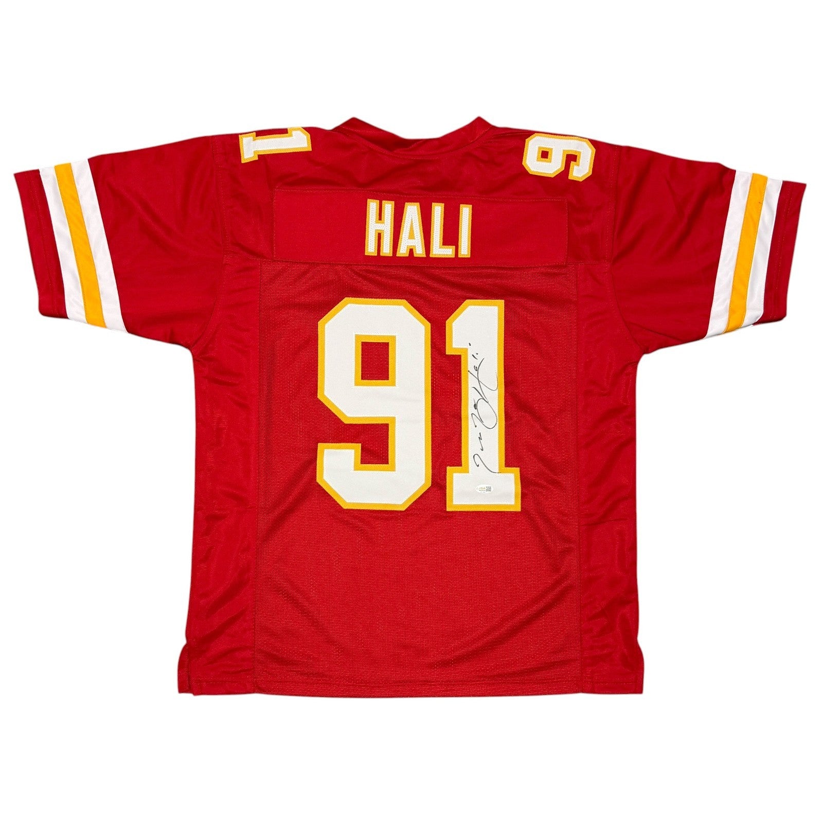 Tamba Hali Signed Custom Jersey JSA Witness Authenticated-Powers Sports Memorabilia