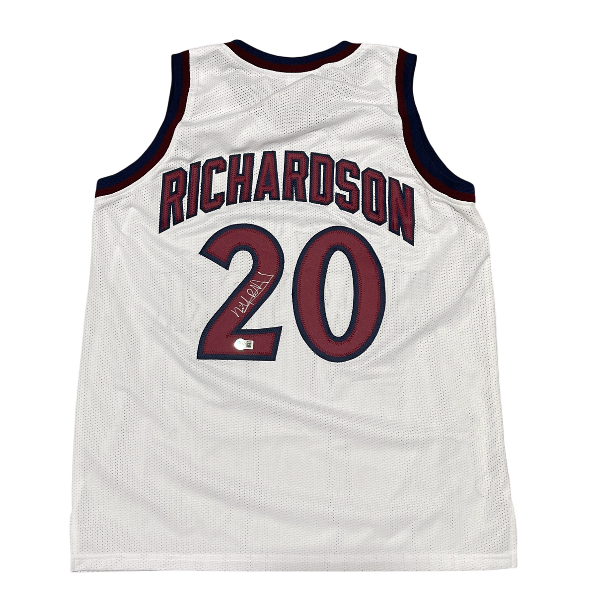 Micheal Ray Richardson Signed Custom Jersey Beckett Witness Authenticated - White Jersey-Powers Sports Memorabilia