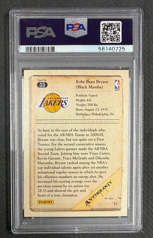 Kobe Bryant 2012 Panini Kobe Anthology Los Angeles Lakers Basketball Card #53 Graded PSA 9 Cert #58140725