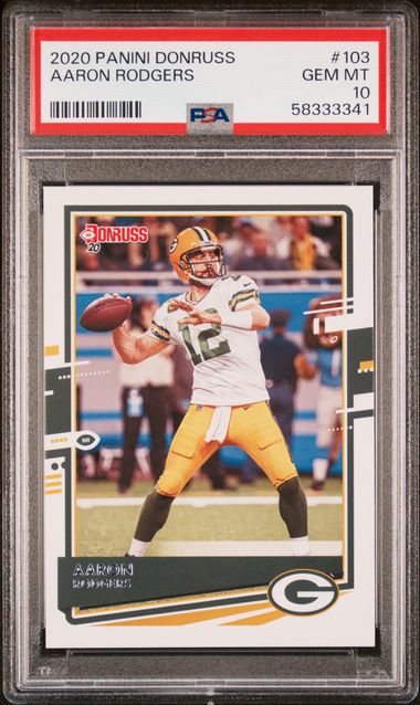 Aaron Rodgers 2020 Panini Donruss Football Card #103 Graded PSA 10-Powers Sports Memorabilia