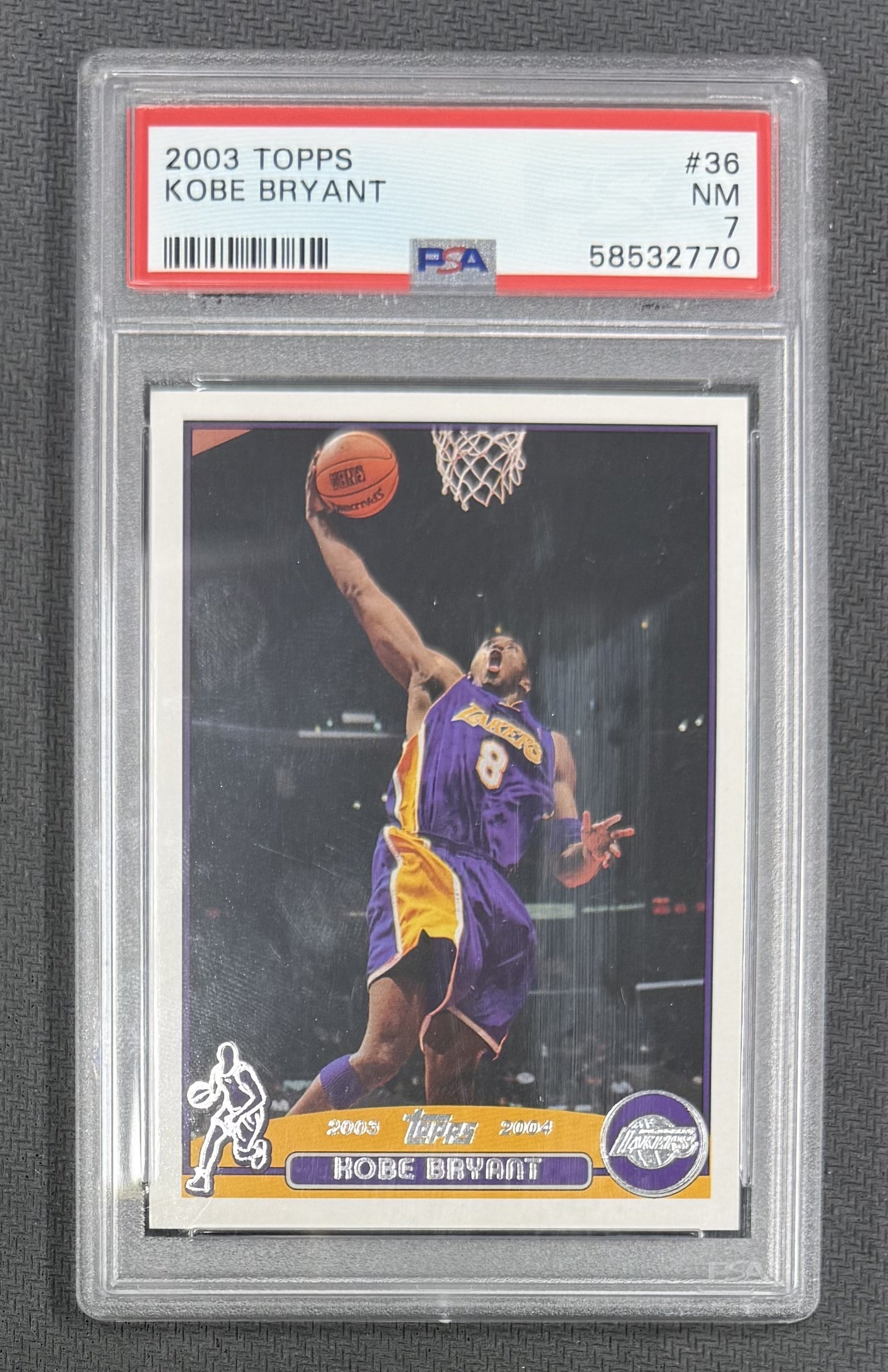 Kobe Bryant 2003 Topps Los Angeles Lakers Card #36 PSA 7-Powers Sports Memorabilia