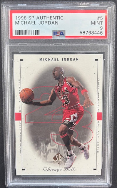 Michael Jordan 1998 SP Authentic Chicago Bulls Card #5 PSA 9-Powers Sports Memorabilia