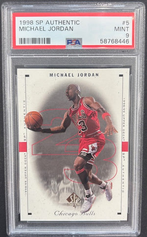 Michael Jordan 1998 SP Authentic Chicago Bulls Card #5 PSA 9-Powers Sports Memorabilia