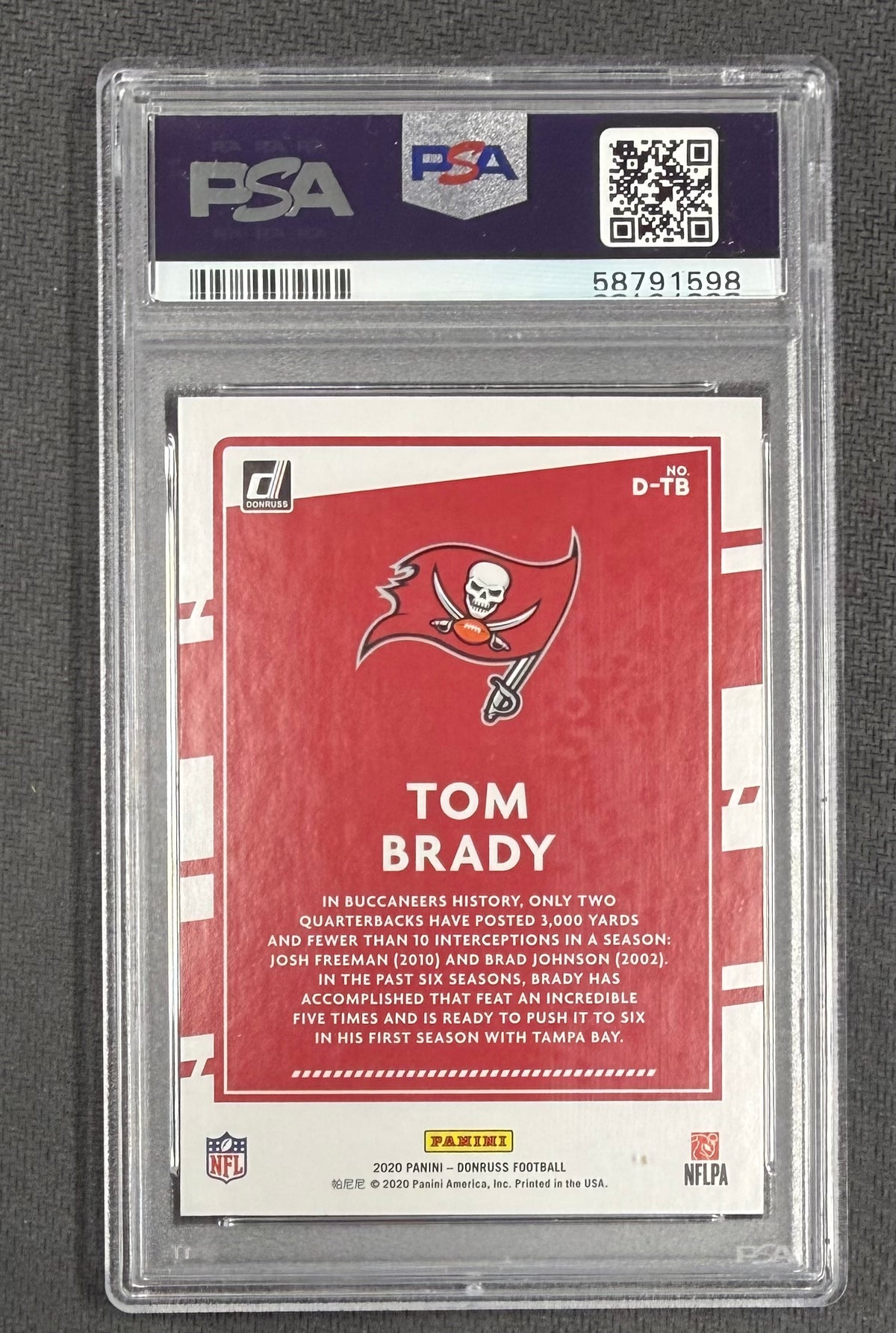 Tom Brady 2020 Panini Donruss Dominators Card #D-TB PSA 10-Powers Sports Memorabilia