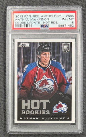 Nathan MacKinnon 2013 Panini Rookie Anthology Hockey Hot Rookies Card #686 Graded PSA 8 Cert #58871452-Powers Sports Memorabilia