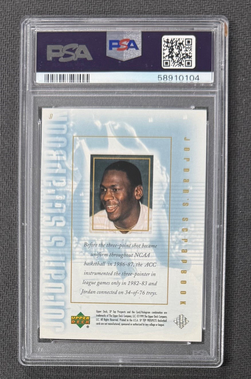 Michael Jordan 1999 SP Top Prospects Jordans Scrapbook North Carolina Basketball Card #J7 Graded PSA 6 Cert #58910104-Powers Sports Memorabilia