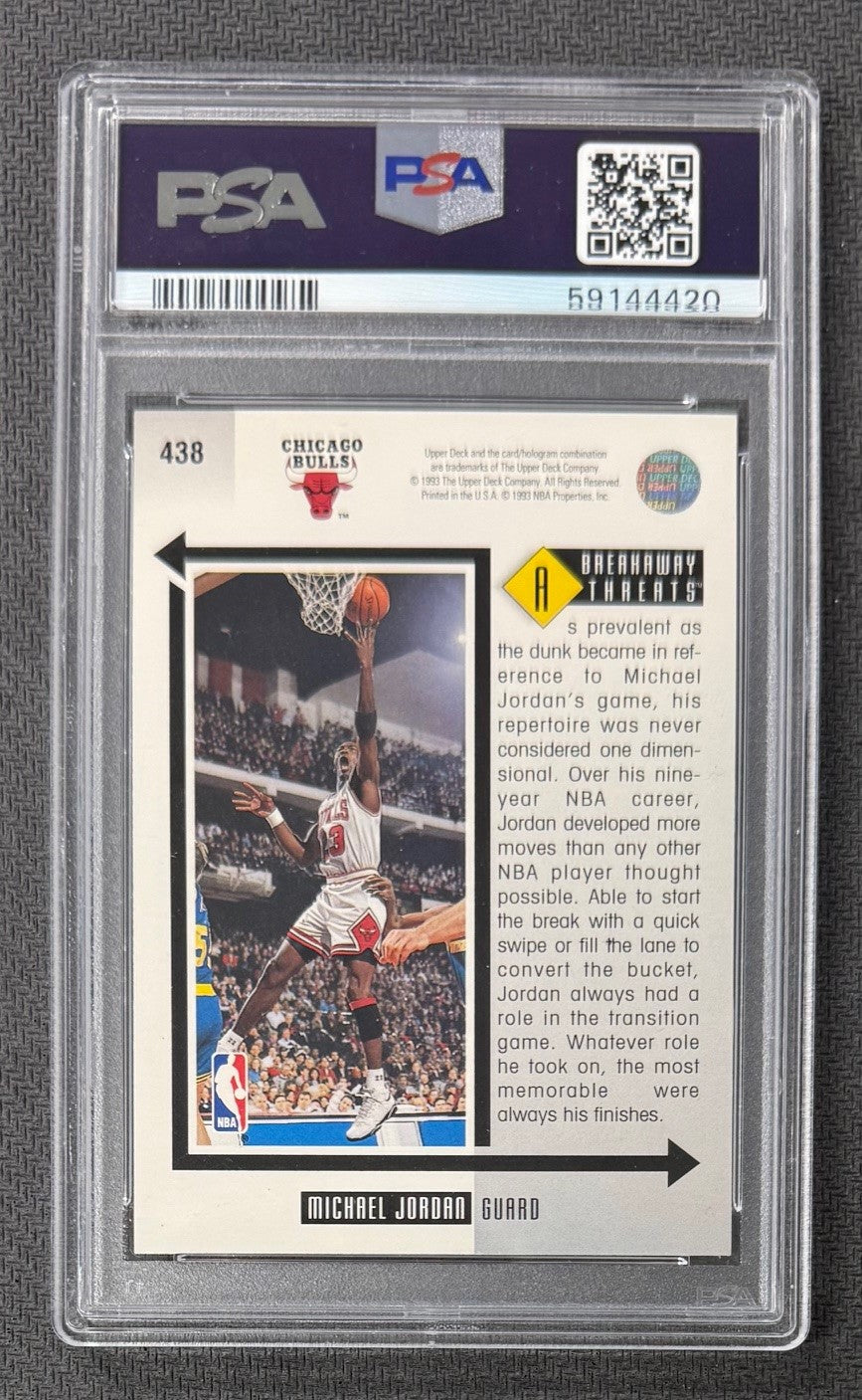 Michael Jordan 1993 Upper Deck Chicago Bulls Basketball Card #438 Graded PSA 9 Cert #59144420-Powers Sports Memorabilia