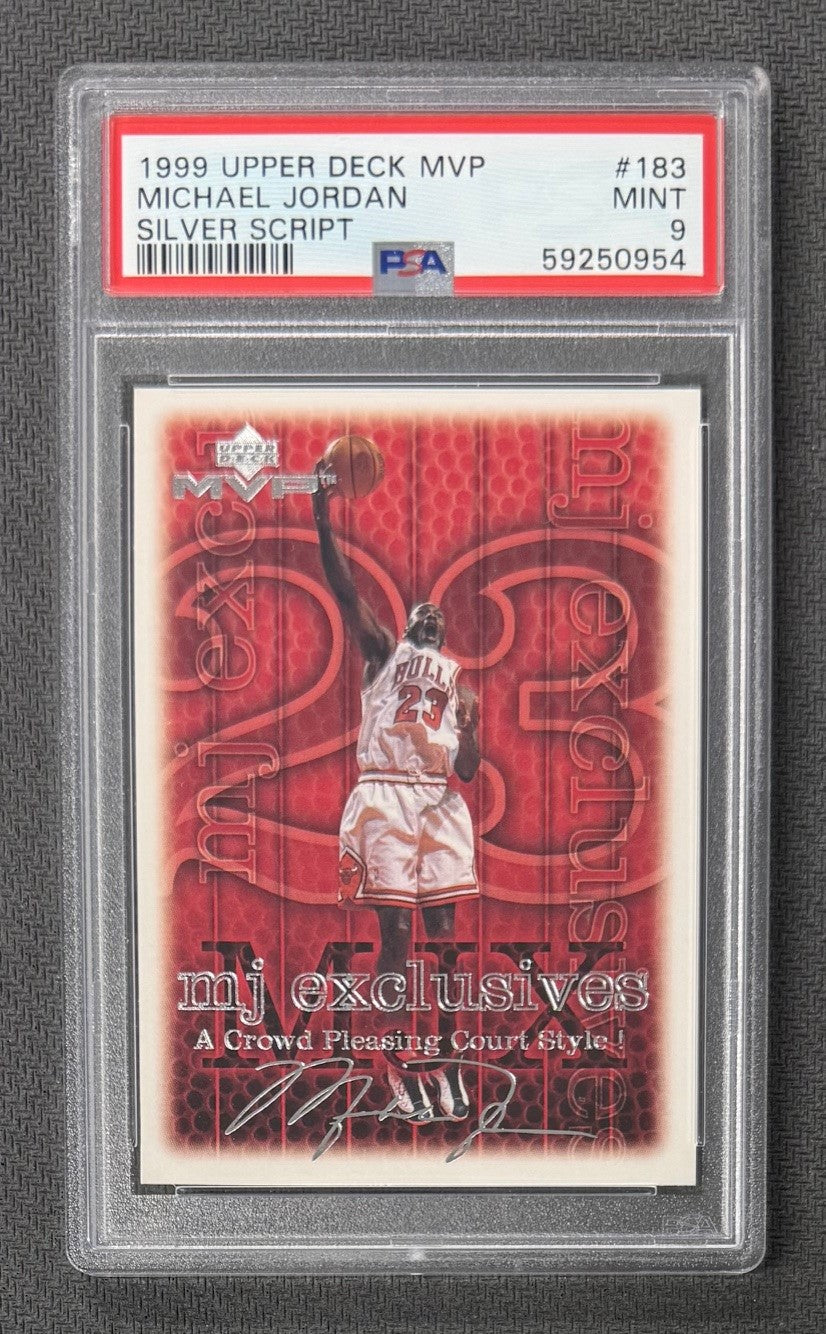 Michael Jordan 1999 Upper Deck MVP Silver Script Chicago Bulls Basketball Card #183 Graded PSA 9 Cert #59250954-Powers Sports Memorabilia