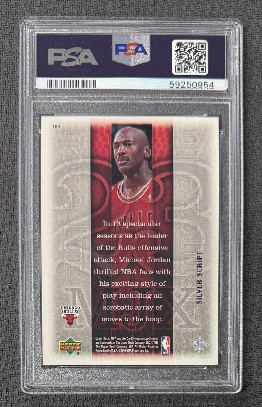 Michael Jordan 1999 Upper Deck MVP Silver Script Chicago Bulls Basketball Card #183 Graded PSA 9 Cert #59250954-Powers Sports Memorabilia