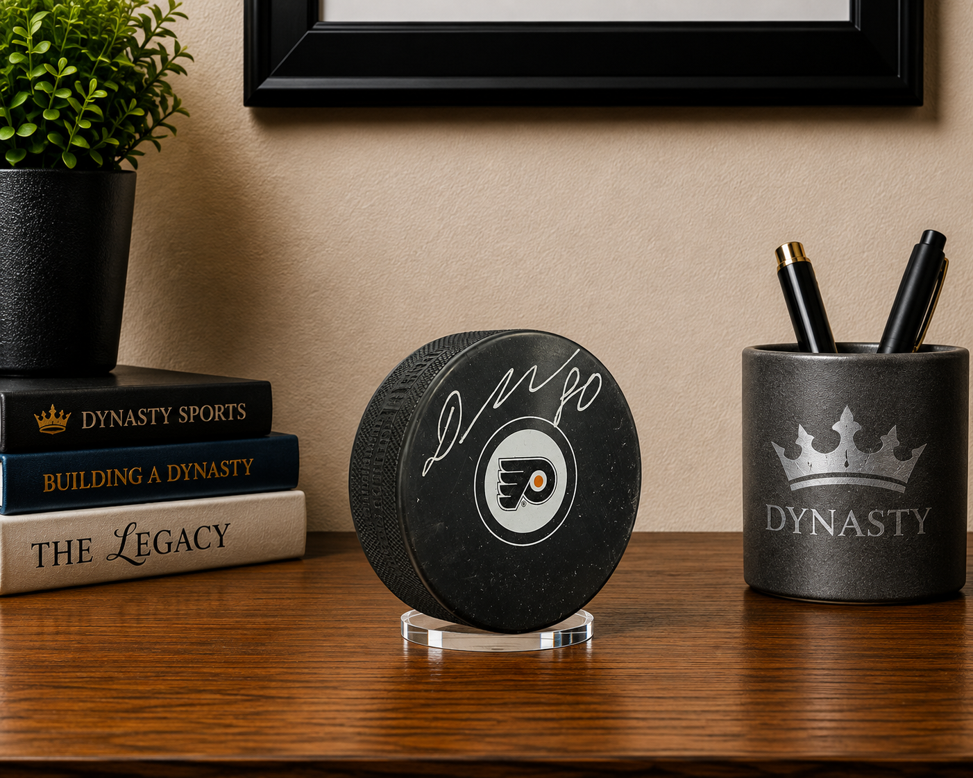 Dan Vladar Philadelphia Flyers Signed Logo Hockey Puck - Silver Signature-Powers Sports Memorabilia