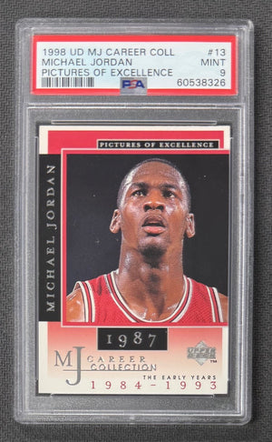 Michael Jordan 1998 Upper Deck MJ Career Collection Pictures of Excellence Basketball Card #13 Graded PSA 9 Cert #60538326-Powers Sports Memorabilia