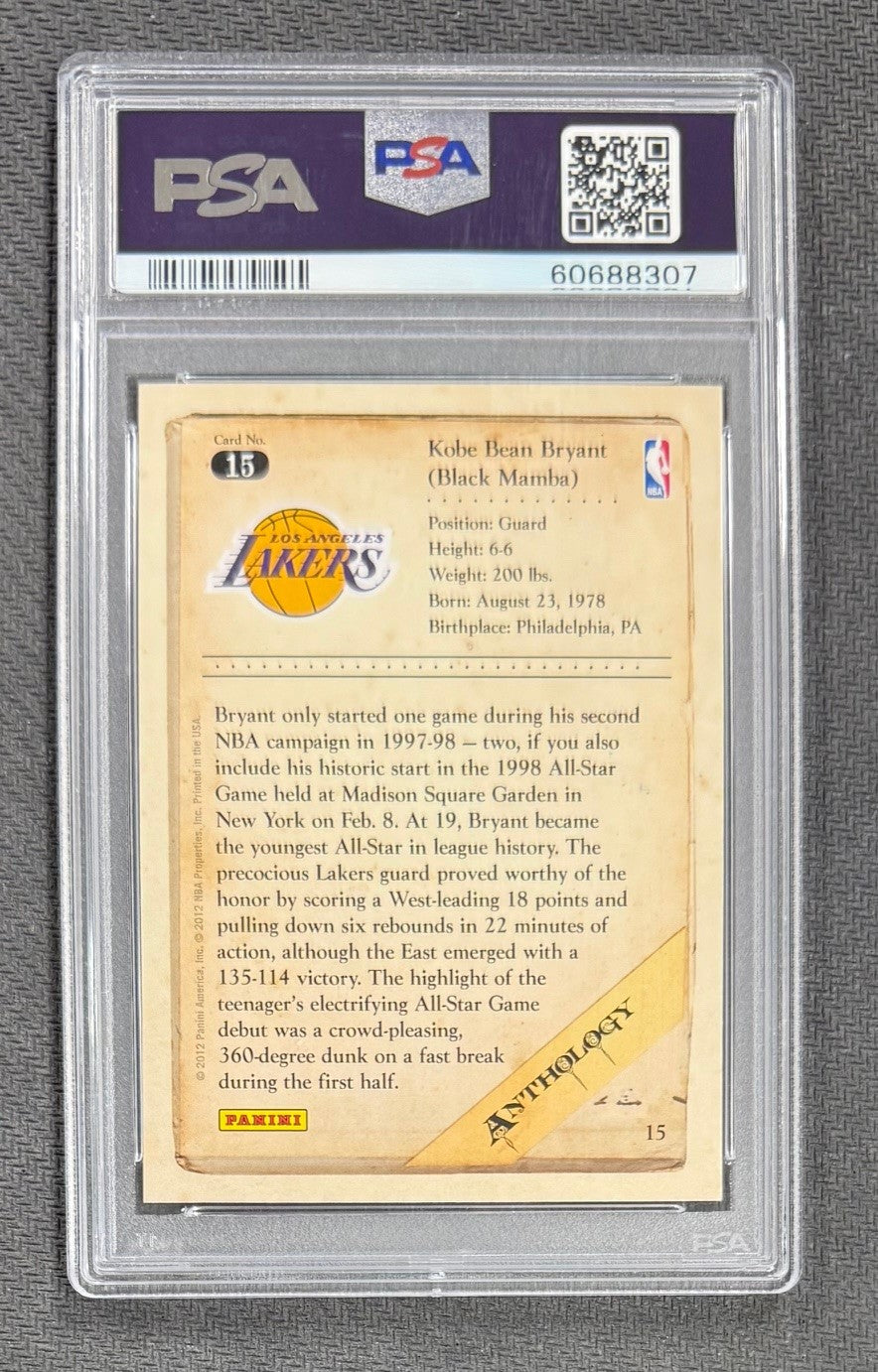 Kobe Bryant 2012 Panini Kobe Anthology Basketball Card #15 Graded PSA 10 Cert #60688307-Powers Sports Memorabilia