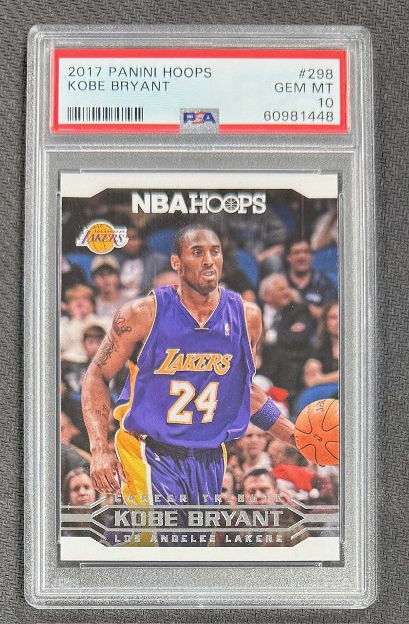 Kobe Bryant 2017 Panini Hoops Basketball Card #298 Graded PSA 10 Cert #60981448-Powers Sports Memorabilia