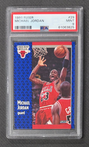 Michael Jordan 1991 Fleer Chicago Bulls Basketball Card #29 Graded PSA 9 Cert #61063825-Powers Sports Memorabilia