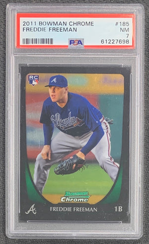 Freddie Freeman 2011 Bowman Chrome Baseball Rookie Card #185 Graded PSA 7-Powers Sports Memorabilia