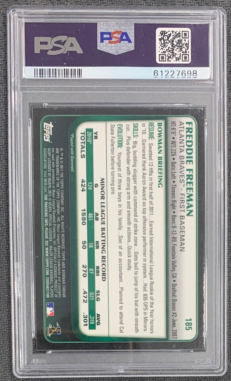 Freddie Freeman 2011 Bowman Chrome Baseball Rookie Card #185 Graded PSA 7-Powers Sports Memorabilia