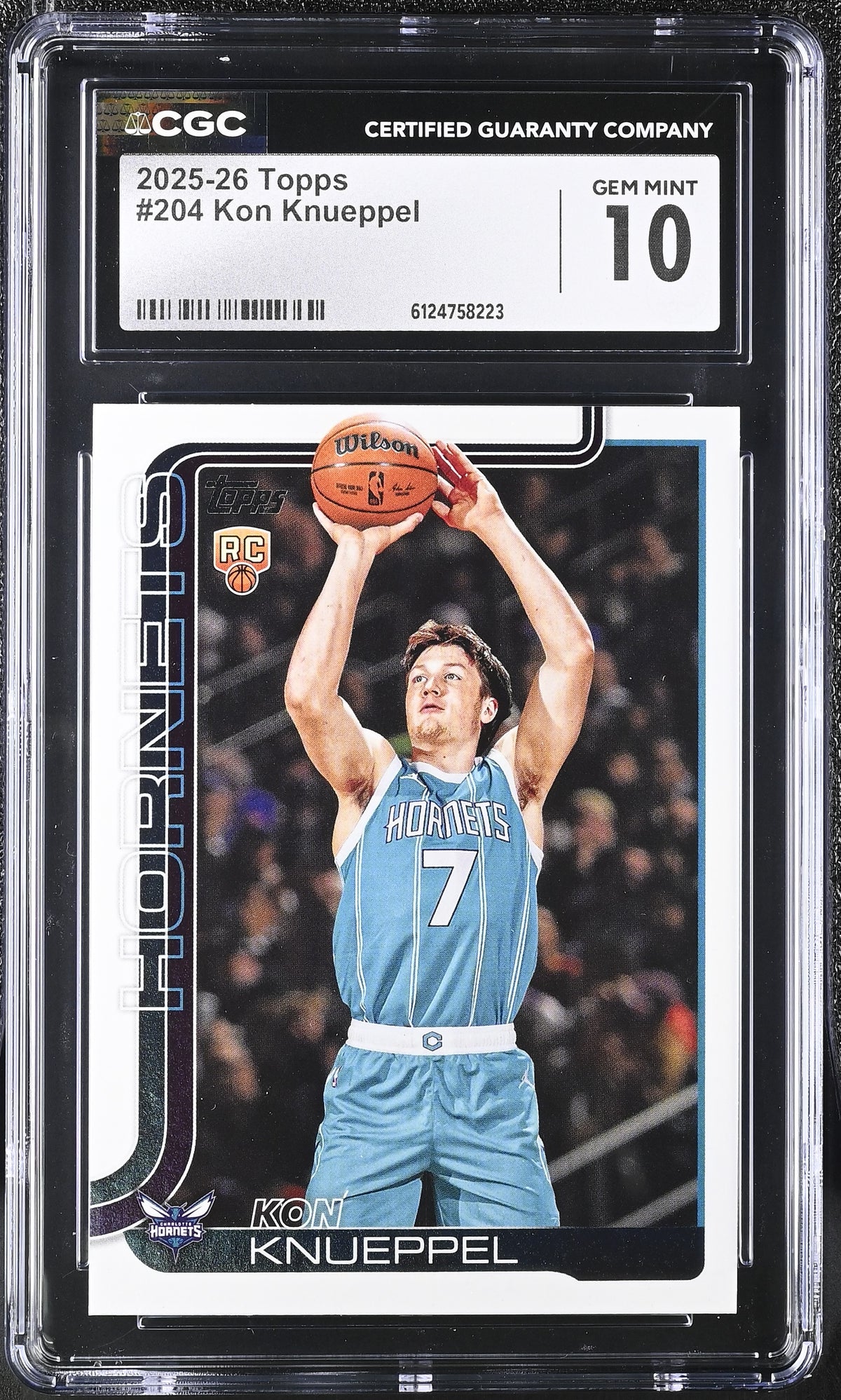 Kon Knueppel 2025-26 Topps Basketball Rookie Card #204 Graded CGC 10 Cert #6124758223-Powers Sports Memorabilia