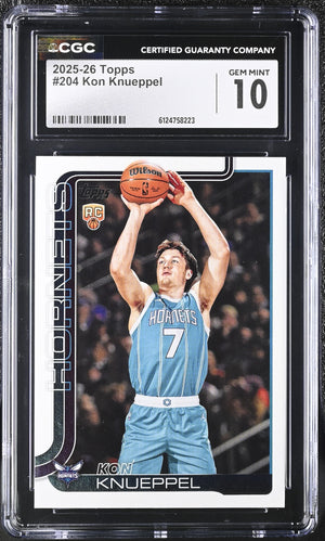 Kon Knueppel 2025-26 Topps Basketball Rookie Card #204 Graded CGC 10 Cert #6124758223-Powers Sports Memorabilia
