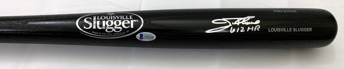 Jim Thome Autographed Louisville Slugger Bat W/612 HR Indians Phillies White Sox Twins Beckett Witnessed-Powers Sports Memorabilia