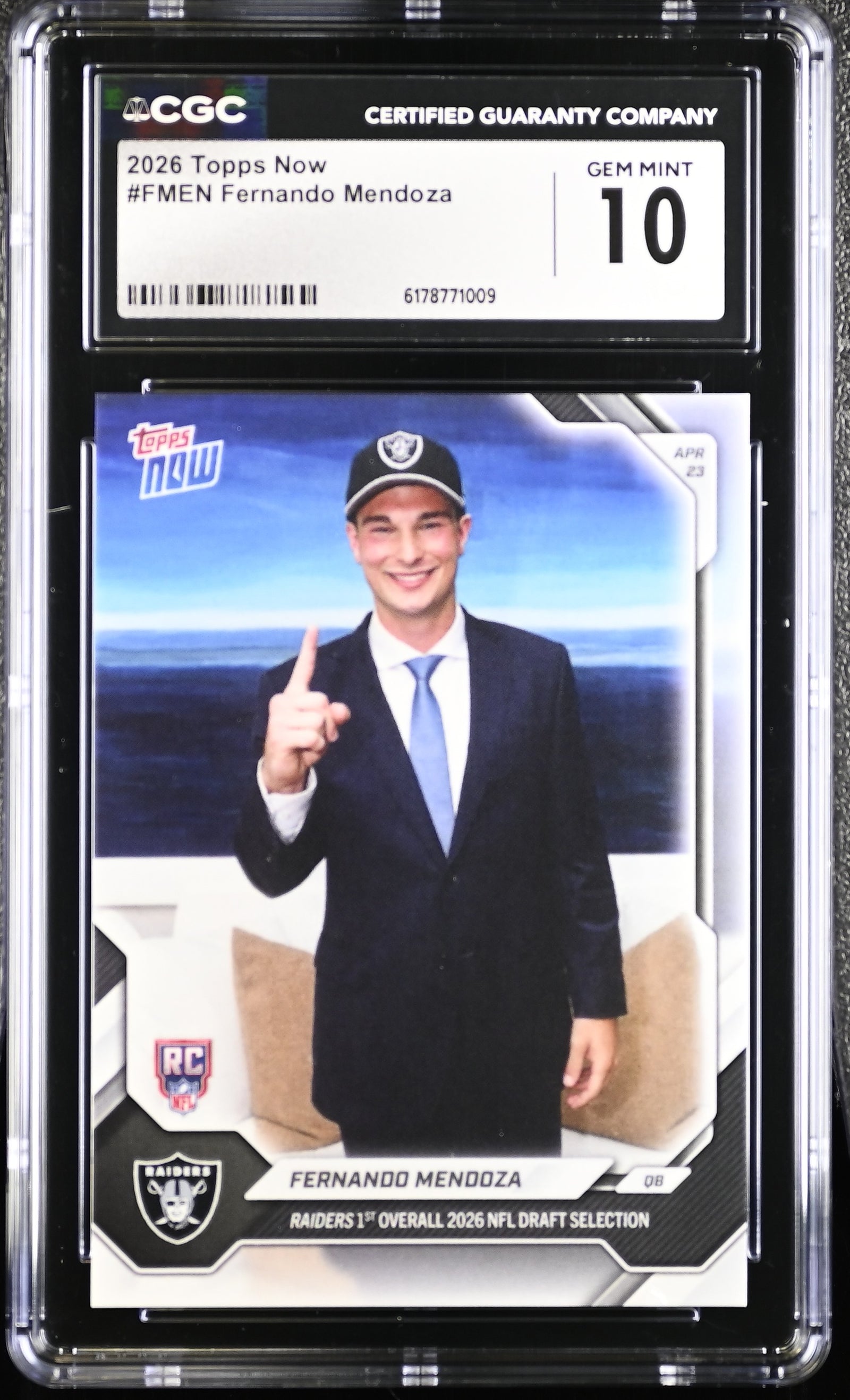 Fernando Mendoza 2026 Topps Now Rookie Card #FMEN CGC 10-Powers Sports Memorabilia