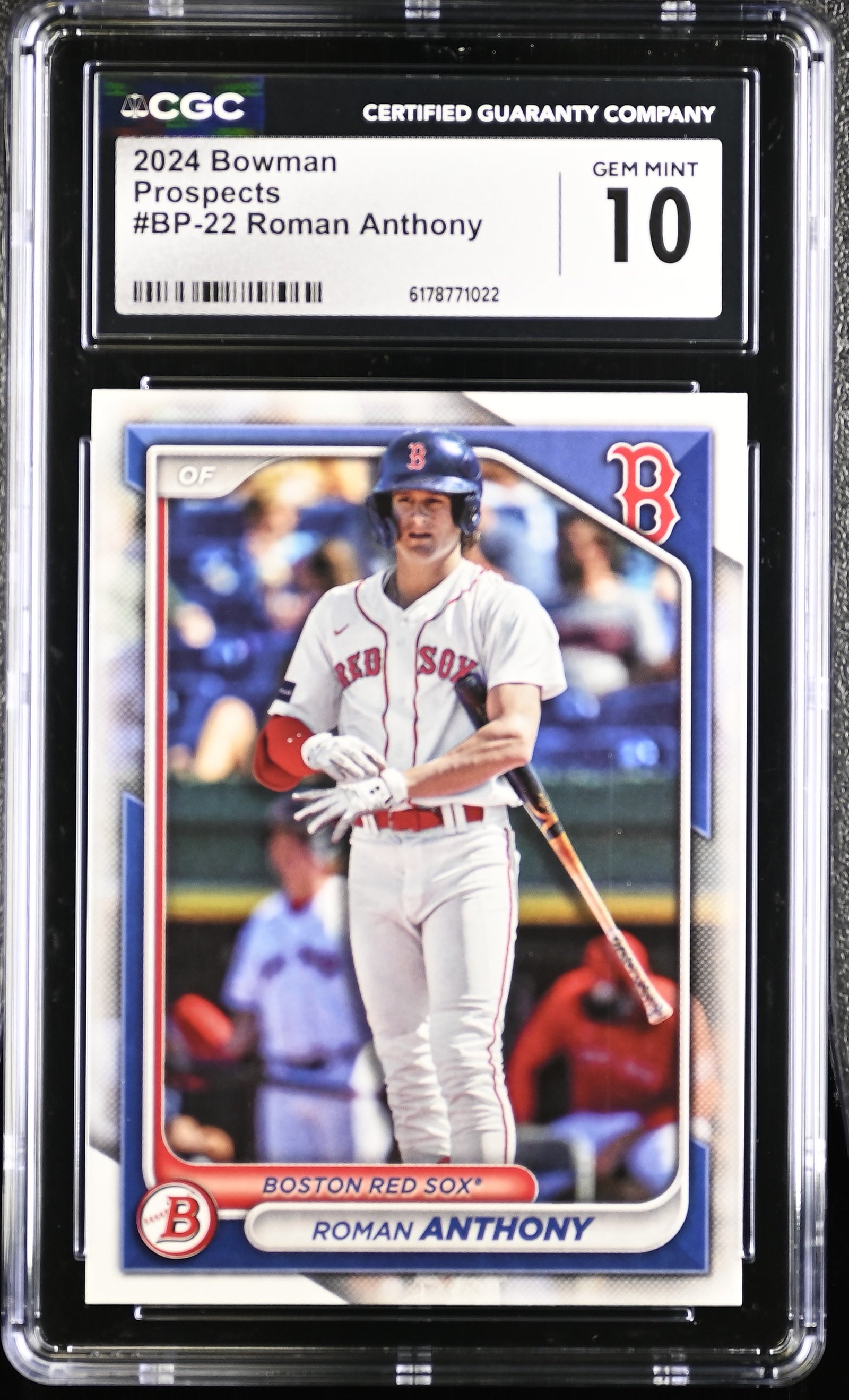 Roman Anthony 2024 Bowman Prospects Rookie Card #BP-22 CGC 10-Powers Sports Memorabilia