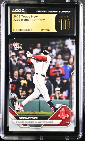 Roman Anthony 2025 Topps Now Rookie Card #279 CGC Pristine 10-Powers Sports Memorabilia