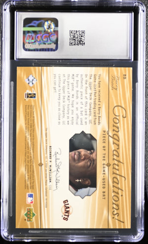 Barry Bonds 2001 Upper Deck Game-Used Bat Card #BB CGC 9.5-Powers Sports Memorabilia