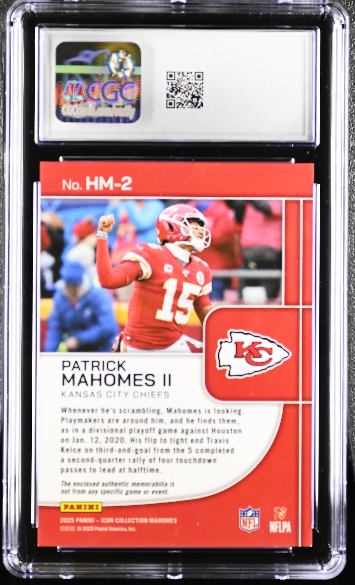 Patrick Mahomes II 2025 Panini Icon Patch Card #HM-2 CGC 9-Powers Sports Memorabilia