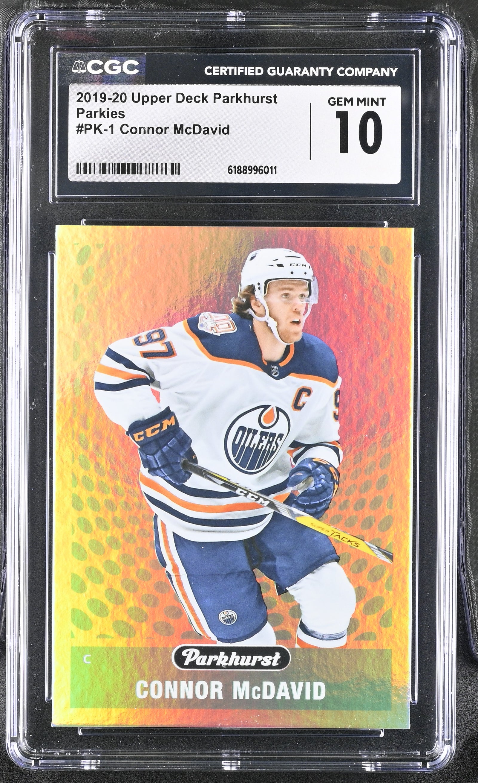 Connor McDavid 2019 Upper Deck Parkhurst Parkies Card #PK-1 CGC 10-Powers Sports Memorabilia