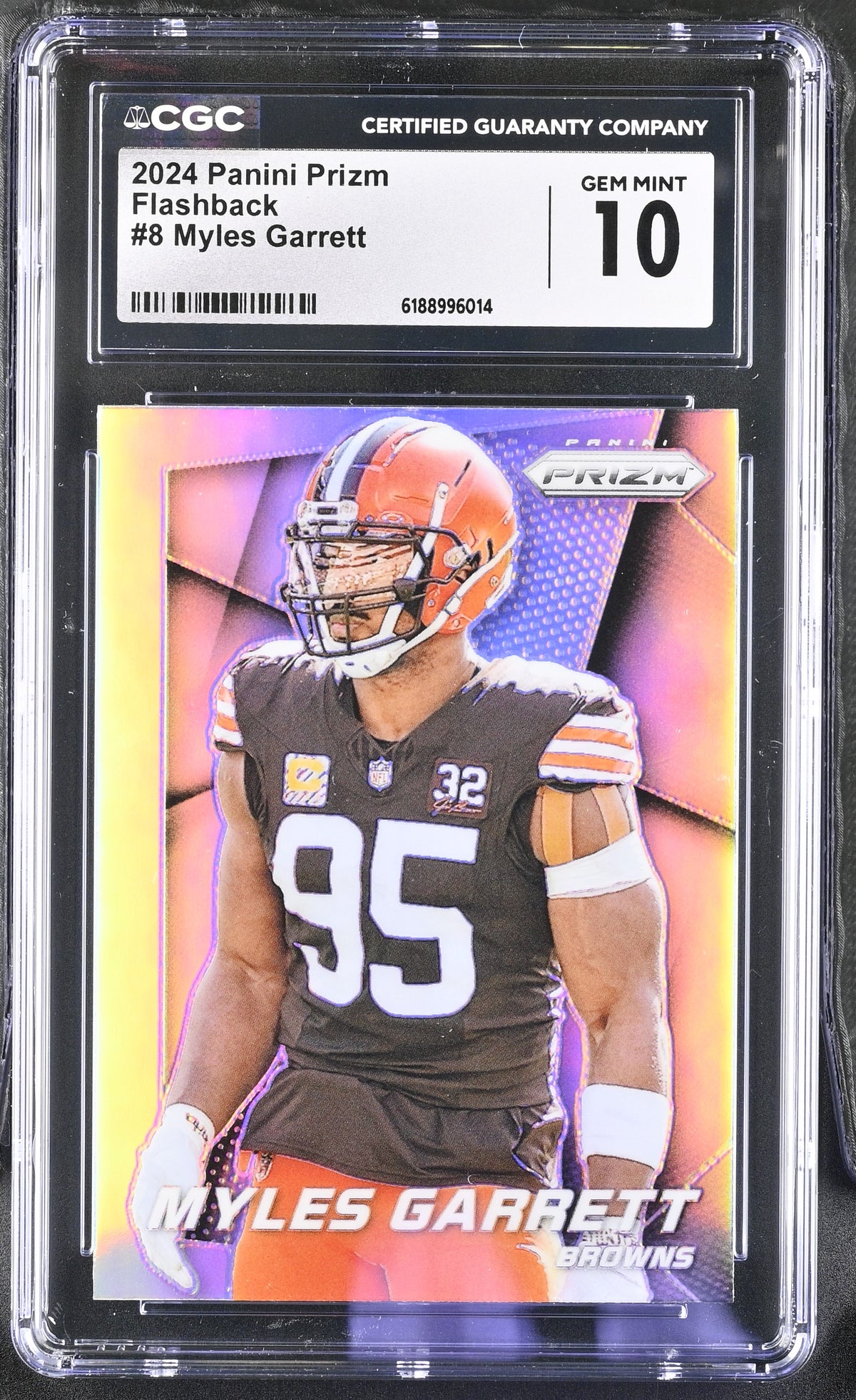 Myles Garrett 2024 Panini Prizm Flashback Card #8 CGC 10-Powers Sports Memorabilia