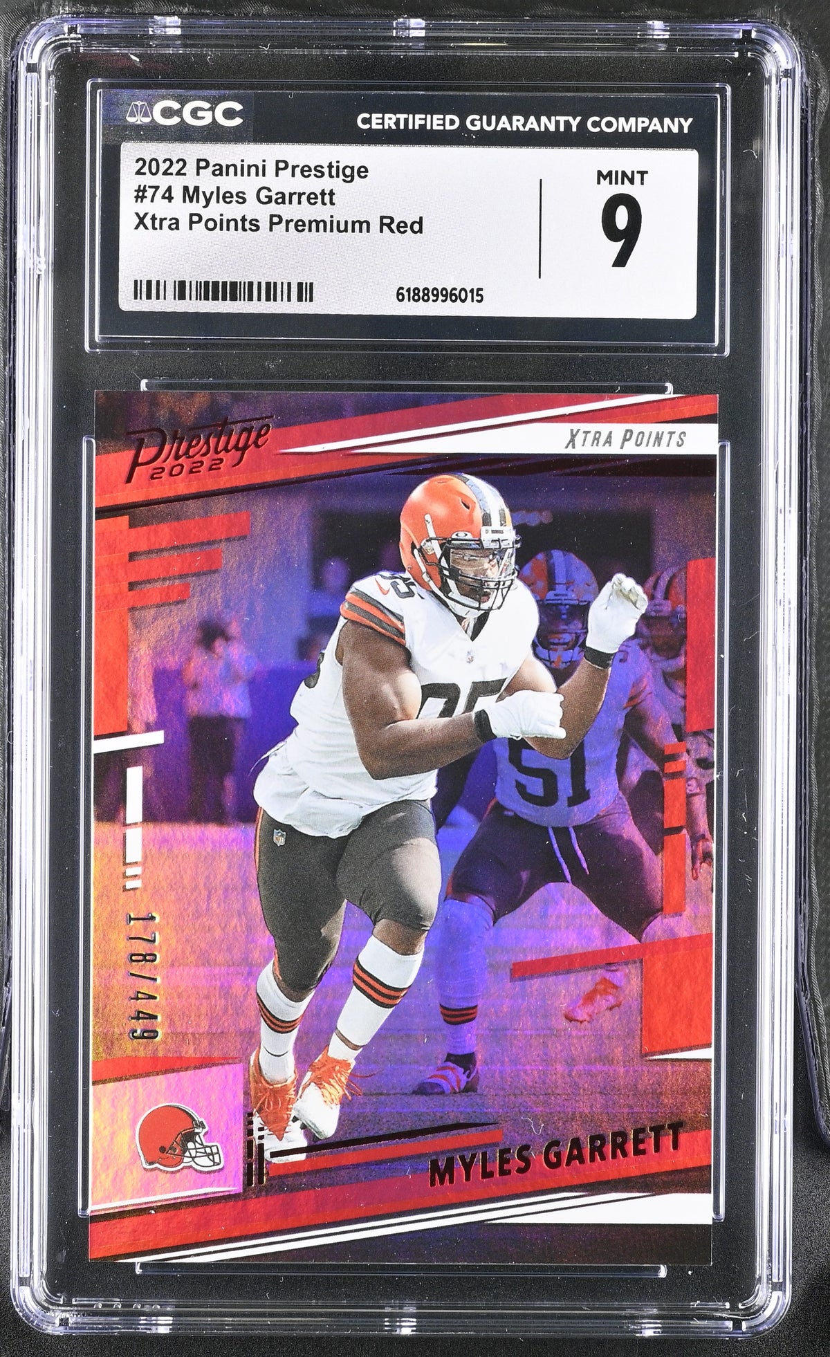 Myles Garrett 2022 Panini Prestige Red Card #74 CGC 9 /449-Powers Sports Memorabilia