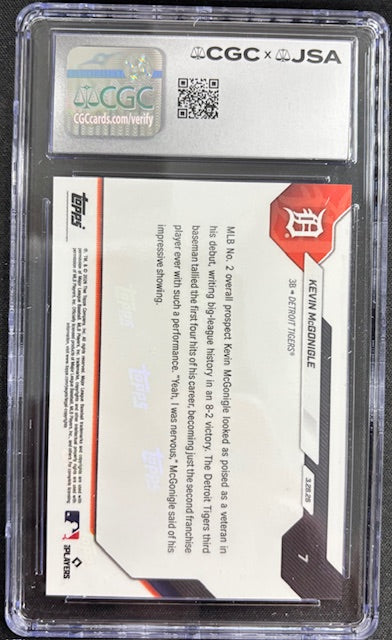 Kevin McGonigle 2026 Topps Now Rookie Card #7 CGC 8.5 Auto 10 747019 - additional image