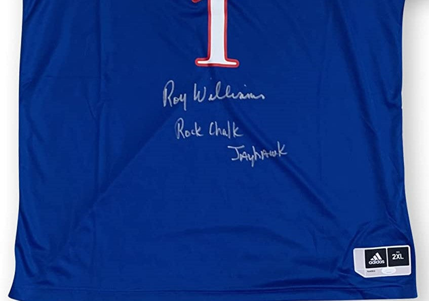 Roy Williams Autographed Kansas Jayhawks KU Signed Adidas Basketball Framed Jersey ROCK CHALK JAYHAWK JSA COA-Powers Sports Memorabilia